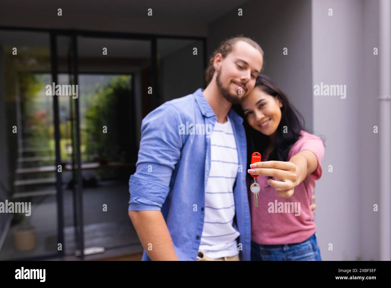 Young couple excited about FHA loan approval