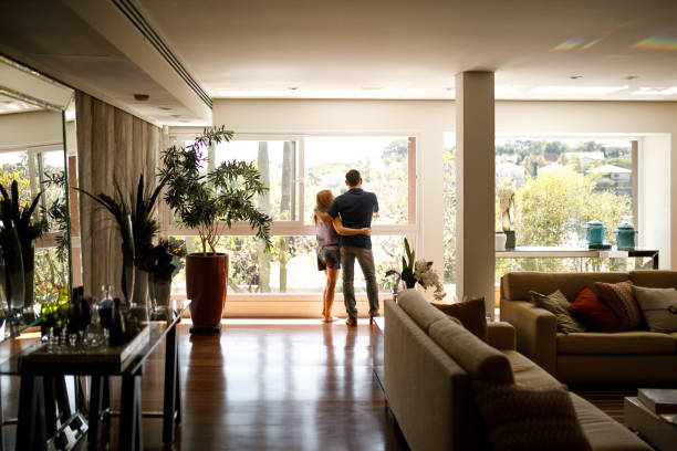 Couple in their upscale luxury home